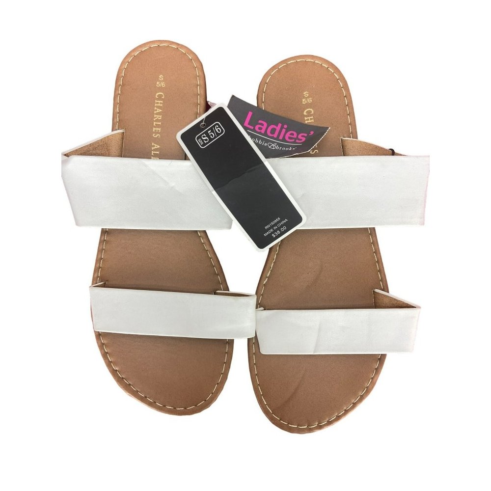 Charles Albert White Mara‎ Size Med Women's Sandals